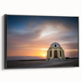 Black and white landscape painting of Andalucia on framed canvas, ideal for bedroom wall art.