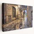 Large canvas print of Barcelona cityscape in vibrant hues, ideal for kitchen wall art.