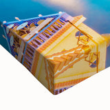 Black and white landscape art painting of a European scenery on stretched canvas, ideal for bedroom wall art.