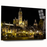 Large abstract depiction of Valencia scenery in muted earth tones on acrylic glass, ideal for bedroom or dining room art.