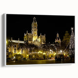 Vintage poster art of Valencia scenery in vibrant colors on a large framed canvas, ideal for living room decor.