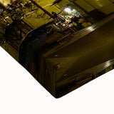 Black and white landscape art painting of Valencia on stretched canvas, ideal for bedroom wall decor.