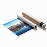 Extra large rolled print of Stockholm scenery with soft pastel shades, ideal for classy bathroom wall art.