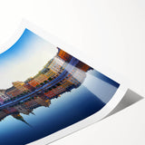 Extra large wall art featuring line art flowers in monochrome, rolled print format, suitable for large living room spaces.