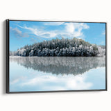 Black and white vintage poster art of a Swedish landscape on framed canvas, suitable for bedroom decor.