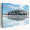 Scenic Sweden landscape on large stretched canvas with lush green and blue tones, suitable for kitchen wall art.