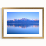 Extra large abstract art print of Geneva scenery in textured style, using muted earth tones on a gold-framed canvas.