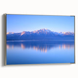 Framed canvas landscape art painting of Geneva with colorful and black vintage-style elements, ideal for living room decor.