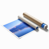 Rolled print of Geneva scenery featuring a floral foreground in pastel hues, ideal for classy bathroom wall art.
