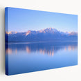 Geneva, Switzerland cityscape on large stretched canvas with muted earth tones, ideal for kitchen wall art.