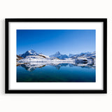 Abstract art print of a colorful European landscape in vibrant hues on a large framed canvas, ideal for living room decor.