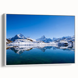 Vintage poster art of a European scenic landscape on framed canvas, featuring colorful imagery, ideal for living room decor.