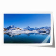 Scenic Swiss landscape on extra large rolled canvas, featuring lush greenery and distant mountains.