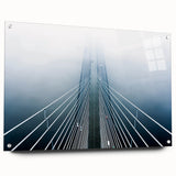 Large abstract wall art on acrylic glass depicting a European scenery in muted colors, ideal for dining room decor.