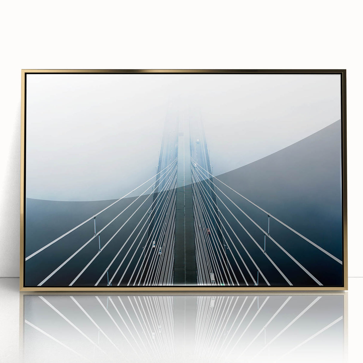 Large art print of a serene Ukrainian landscape in muted earth tones on framed acrylic, suitable for modern art wall decor.