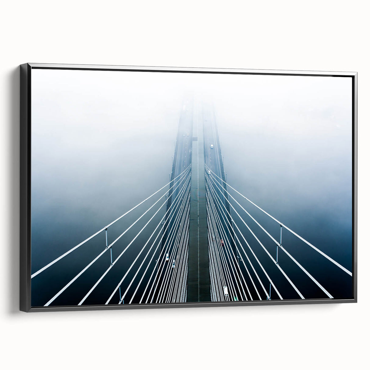 Black and white framed canvas depicting a vintage-style Ukrainian landscape, ideal for bedroom wall art.