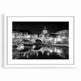 Abstract art print of the Vatican in muted earth tones on a framed white mat, suitable for dining room decor.