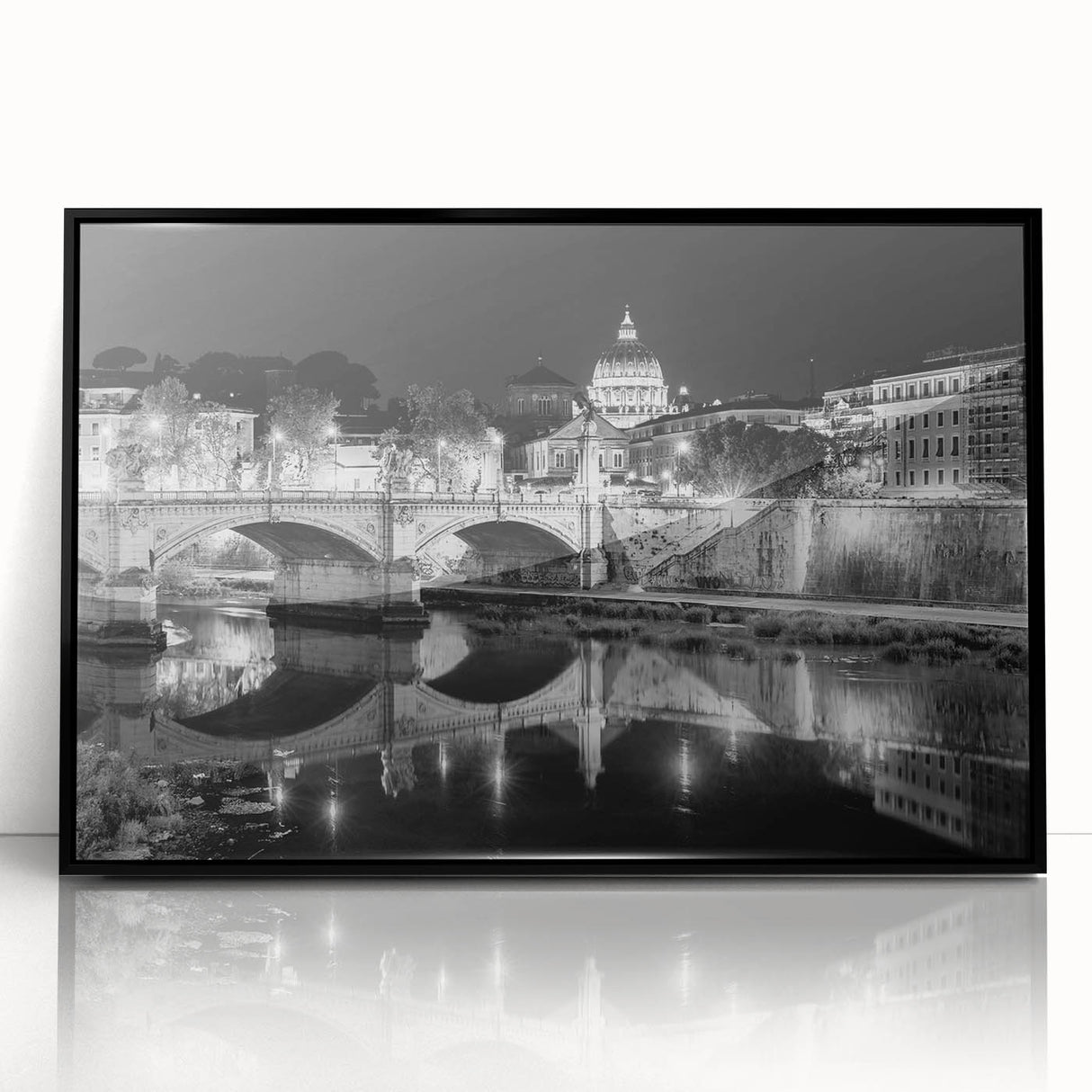 Large abstract wall art of the Vatican in muted earth tones on a framed acrylic, ideal for modern living room decor.