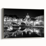 Landscape art painting of the Vatican on a framed canvas.