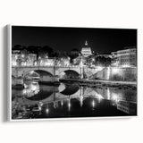 Vintage poster art of the Vatican in colorful hues on a framed canvas, ideal for living room decor.