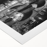 Art deco poster of the Vatican scenery in muted earth tones on rolled canvas, suitable for dining room wall art.