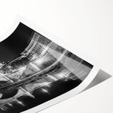 Extra large rolled print featuring line art flowers and the Vatican scenery in muted earth tones.