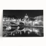 Black and white stretched canvas of the Vatican scenery, ideal for kitchen wall art or bedroom.