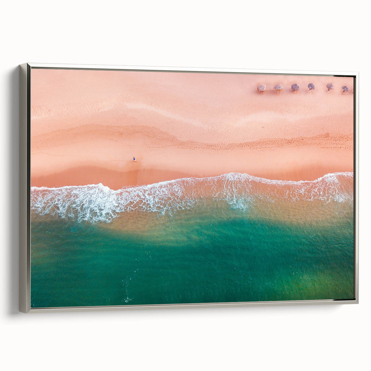Framed canvas of a vintage Acapulco landscape painting with colorful art on a black background, ideal for living room decor.
