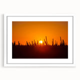 Large abstract wall art depicting the Baja California scenery in muted earth tones on a framed white mat.