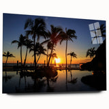 Large abstract wall art of Cabo San Lucas scenery in vibrant blue and white tones on acrylic glass.