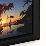 Extra large framed canvas featuring a textured depiction of Cabo San Lucas scenery in black with colorful accents.