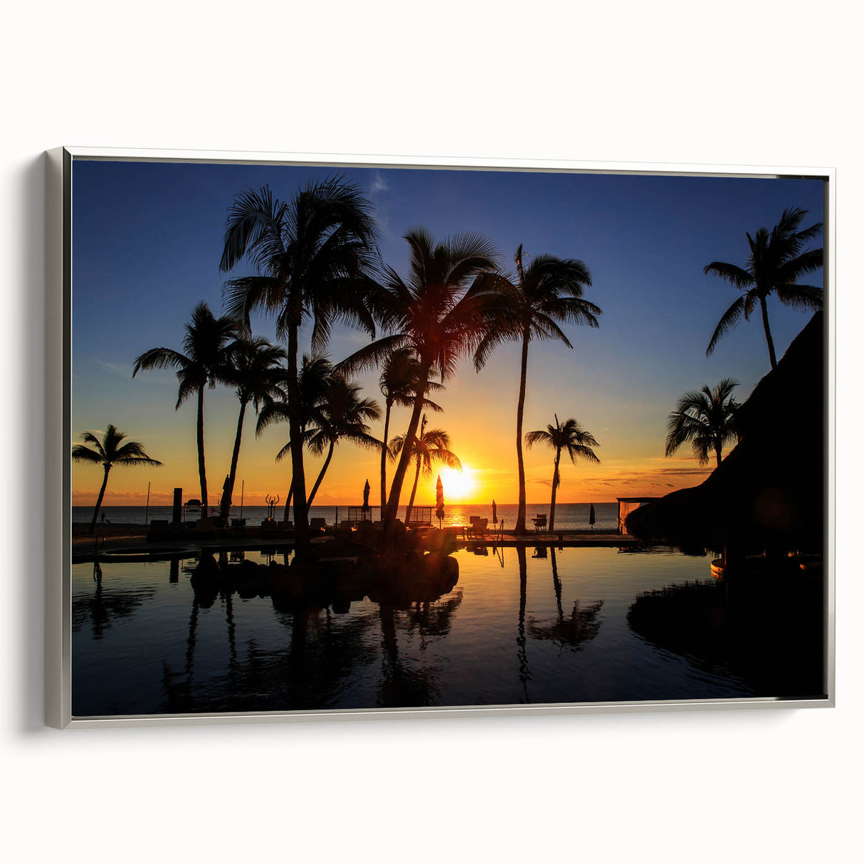 Framed canvas landscape art painting depicting Cabo San Lucas scenery in vibrant colors, ideal for living room decor.