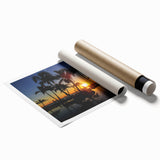 Extra large rolled print of Cabo San Lucas scenery with vivid blue and green tones, ideal for classy bathroom wall art.