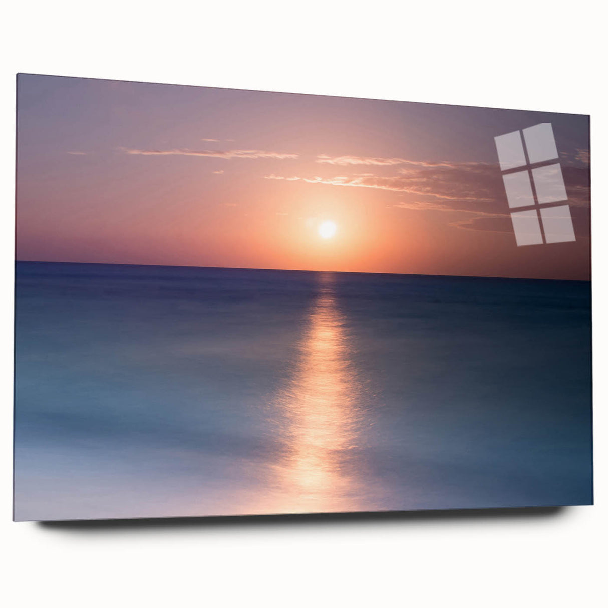 Large abstract acrylic print of Cancun scenery in blue and green tones, suitable for bedroom or dining room art.