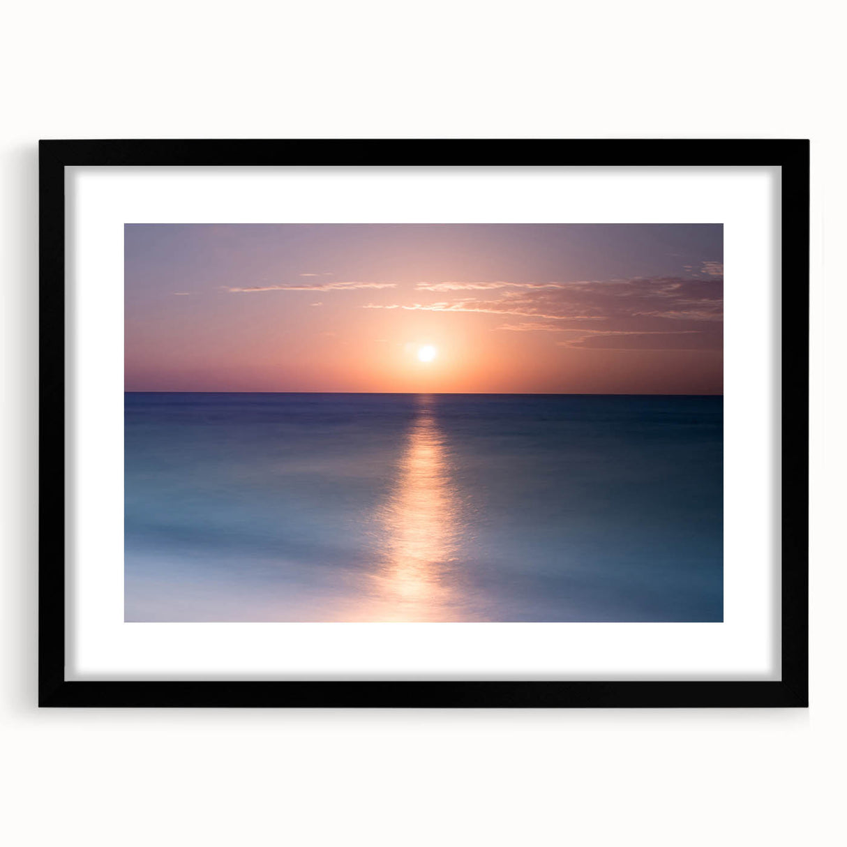 Extra large abstract art print of colorful, textured Cancun scenery on a black framed canvas, ideal for living room decor.