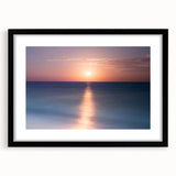 Extra large abstract art print of colorful, textured Cancun scenery on a black framed canvas, ideal for living room decor.