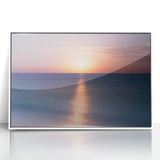 Acrylic print of Cancun scenery in art deco style with soft blue and white tones, ideal for modern nursery wall art.