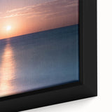 Framed canvas featuring a textured depiction of Cancun scenery in vibrant colors, ideal for living room decor.