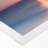 Art deco poster of Cancun scenery in soft pastel shades on rolled canvas, suitable for dining room wall art.