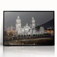 Large abstract wall art depicting Mexico City in muted grays and blacks on a framed acrylic.