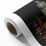 Art Deco poster of Mexico City skyline in pastel shades on rolled canvas, ideal for nursery wall art.