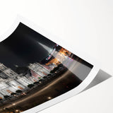 Extra large wall art featuring line art flowers in muted tones on a rolled print, suitable for large living room decor.