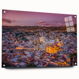 Acrylic print of a colorful Guanajuato scenery, ideal for bedroom or dining room decor.