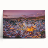 Black and white stretched canvas of Guanajuato scenery, ideal for kitchen wall art or bedroom ambiance.