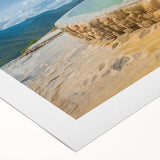 Art deco poster featuring a colorful Oaxaca scenery on rolled canvas, ideal for dining room wall art.