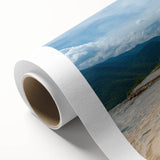 Art deco poster of Oaxaca scenery on rolled canvas, featuring vibrant earth tones, ideal for nursery wall art.