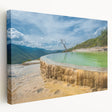 Large stretched canvas depicting a scenic view of Oaxaca, Mexico in muted earth tones, ideal for kitchen wall art.