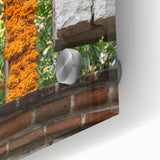 Large abstract wall art depicting a Quintana Roo scenery in mid-century modernist style on acrylic glass.