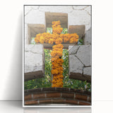 Acrylic print of a Quintana Roo, Mexico scenery in art deco style with muted blue and white tones.