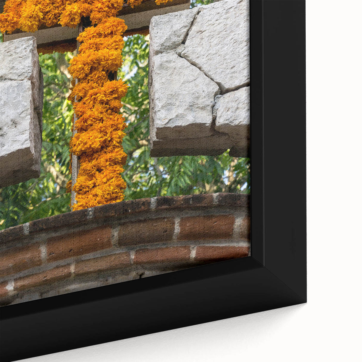 Extra large framed canvas featuring a textured depiction of Quintana Roo scenery in vibrant colors.
